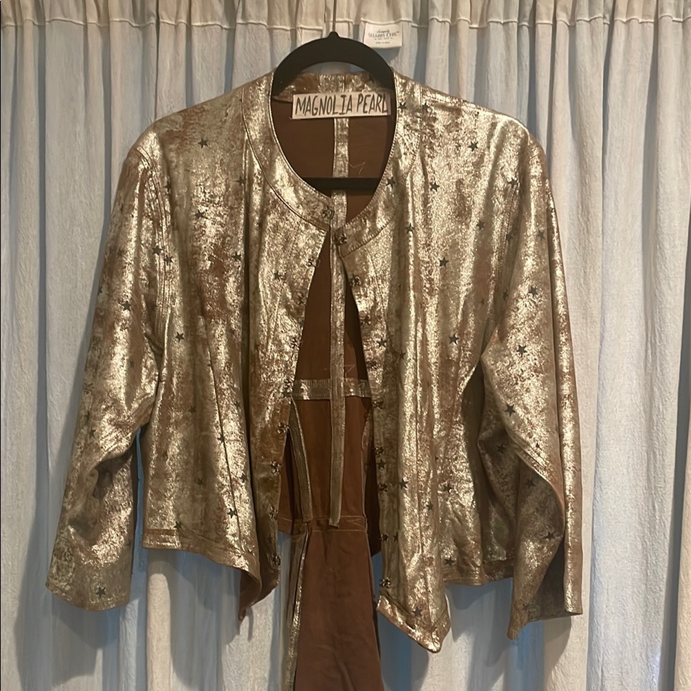 Magnolia Pearl Gold Sequin Blazer Jacket